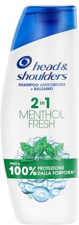 Head & Shoulders Menthol Fresh Shampoo e Balsamo Antiforfora 2 in 1 250ml. Fino al 100% Protezione dalla Forfora. Clinicamente Testato. Per Tutti i Tipi di Capelli. Per Uso Quotidiano. Profumo Mentolo