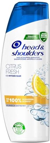 Head & Shoulders Citrus Fresh Shampoo antiforfora fino al 100% per capelli e cuoio capelluto, confermato clinicamente, dermatologicamente testato, 300 ml