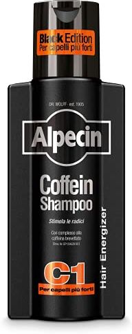 Alpecin Coffein Shampoo C1 Black Edition 250ml   Shampoo per naturale crescita dei capelli uomo   Shampoo anticaduta uomo   Contro la caduta ereditaria dei capelli