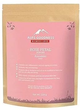 Generic LOGY Alps Goodness Polvere di petali di rosa per pelle e capelli (250 g), aiuta a ridurre la forfora, favorisce la crescita dei capelli e l'elasticità della pelle, idrata cuoio capelluto e pelle,