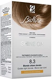 BioNike Shine On Trattamento Colorante Capelli, Kit Tinta per Cute Sensibile Senza Ammoniaca, Azione Nutriente e Protettiva, Dona un Colore Naturale e Brillante, Copre i Capelli Bianchi