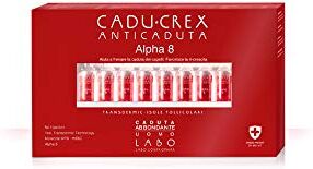 LABO CADU-CREX Alpha8 Trattamento Anticaduta Capelli CADUTA ABBONDANTE Uomo Hairloss 40 Fiale