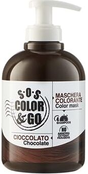 S.O.S Color & Go Alama Professional S.O.S Color&Go Maschera Colorata Cioccolato, Nutriente, Ravvivante, Riflessante e Tonalizzante per Capelli Naturali, Colorati e Con Mèches, 300 ml