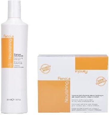 FANOLA Kit  Nourishing ristrutturante shampoo 350 ml + lozione senza risciacquo 12 fiale