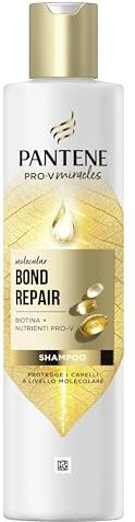 Pantene Molecular Bond Repair Shampoo con Biotina 250ml Formula Pro-V Concentrata per Capelli Danneggiati. Protegge e Lascia i Capelli Visibilmente Più Sani e Rigenerati. Arricchito con Nutrienti