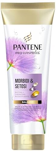 Pantene Morbidi & Setosi Balsamo con Biotina e Cheratina Ricostituente 160ml. Pro-V Miracles Balsamo Aiuta a Riparare i Capelli Secchi, Danneggiati, Trattati o Mesciati. Nutre i Capelli