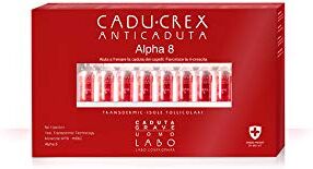 LABO CADU-CREX Alpha8 Trattamento Anticaduta Capelli CADUTA GRAVE Uomo Hairloss 40 Fiale