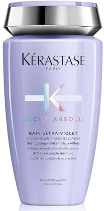 KERASTASE Kérastase, Blond Absolu, Shampoo Neutralizzante Anti-Riflessi, Per Capelli Biondi Tinti & Decolorati, Con Acido Ialuronico, Bain Ultra-Violet, 250 ml