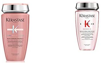 KERASTASE Kérastase   Chroma Absolu, Shampoo per Capelli Colorati Sensibilizzati o Danneggiati da Fini a Medi, Bain Chroma Respect, 250 ml & Genesis, Shampoo Anti-Caduta & Anti-Rottura Anti-Caduta