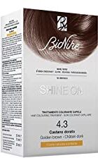 BioNike Shine On Trattamento Colorante Capelli N.4.3 Castano Dorato, Kit Tinta per Cute Sensibile Senza Ammoniaca, Azione Nutriente e Protettiva, Dona un Colore Brillante, Copre i Capelli Bianchi