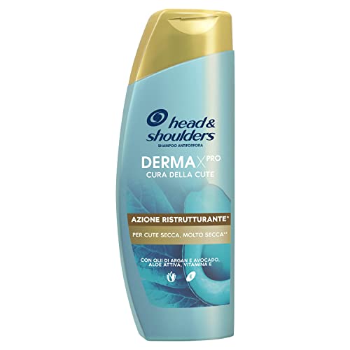 Head DERMAXPRO Shampoo Antiforfora Azione Ristrutturante Per La Cute Molto Secca, Con Olii Di Argan E Avocado, Aloe Attiva, Vitamina E, 225 ml