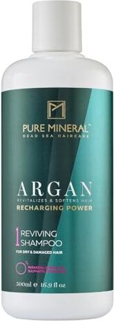 Pure Mineral Shampoo Nutriente all'Argan Ripara e Lucida i Capelli Danneggiati e Secchi Arricchito con Vitamina E Senza solfati, parabeni, petrolati 500ml