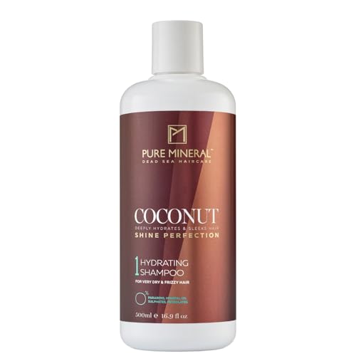 Pure Mineral Shampoo nutriente all'olio di cocco, rinforza e fa brillare i capelli secchi, vitamine e minerali, senza solfati, parabeni, petrolati, 500 ml