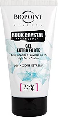 BIOPOINT Rock Crystal Gel Capelli a Fissaggio Extra-Forte, Azione Rinforzante e Illuminante, Dona Definizione Estrema e Morbidezza, 150 ml