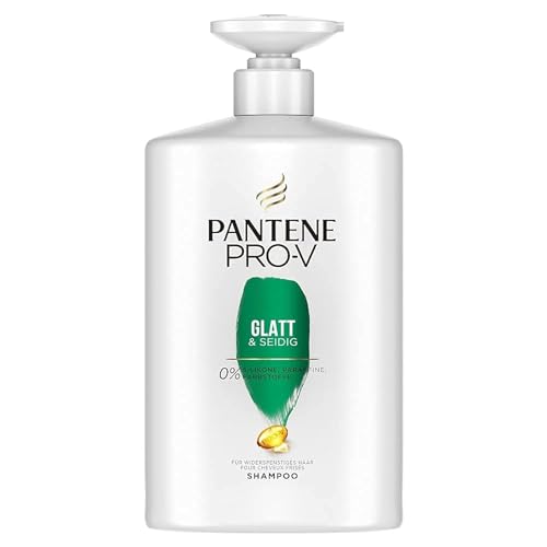 Pantene Pro-V Shampoo XXL liscio e setoso per capelli indisciplinati, 1 litro, dispenser per pompe, shampoo da donna, lucentezza per la cura dei capelli, shampoo anticrespo, senza silicone, XXL