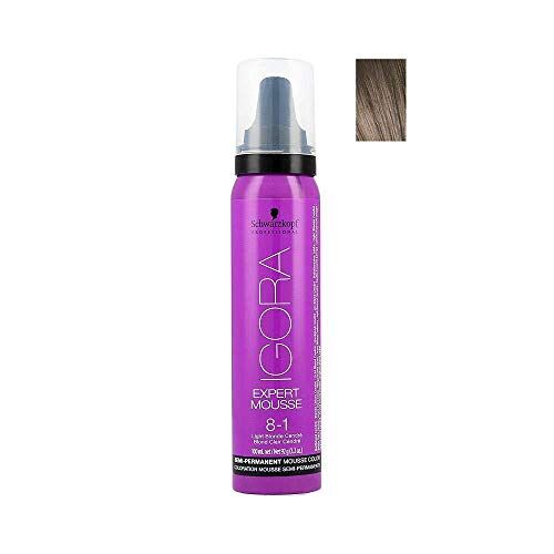 Schwarzkopf Igora Expert Mousse semi-permanente, colore Biondo Chiaro, numero 8-1, 100 ml