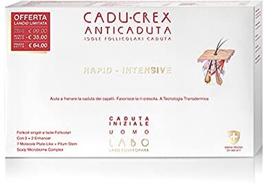 LABO Cadu Crex Rapid Intensive Isole Follicolari Trattamento per Capelli Diradati Caduta Iniziale Uomo 20 fiale