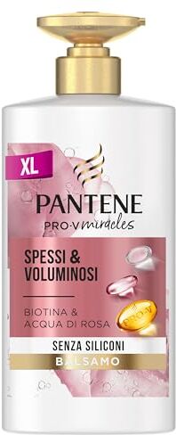 Pantene Pro-V Miracles Balsamo Spessi E Voluminosi Con Biotina E Acqua Di Rosa, Per Corposità All'Istante E Volume Visibile, Per Capelli Fini, Senza Siliconi, 460ML