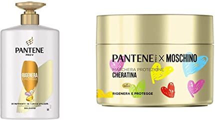 Pantene Pro-V Balsamo Capelli Protezione Cheratina, Rigenera e Protegge, 900ml & Pro-V Maschera Capelli Rigenera E Protegge, Protezione Cheratina, 300ml