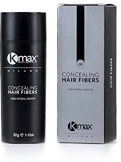 KMAX Concealing Hair Fibers Fibre Cheratina per Capelli, Polvere Capelli per un Effetto Infoltimento Capelli, Fibre Capelli per Coprire le Calvizie Formato Economy da 32 gr Biondo