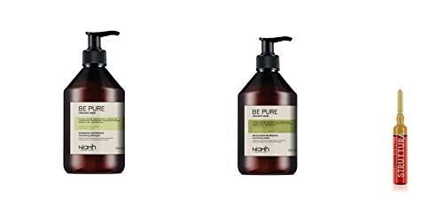 Kit Capelli BE PURE ORGANIC Shampoo 500 ml + maschera 500ml + in OMAGGIO fiala STRUTTURA Niamh prodotti Biologici (Nutriente Capelli Secchi)