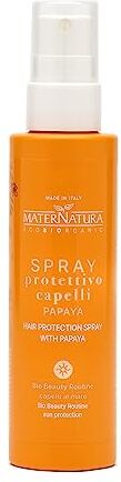 Maternatura , Latte Spray Protettivo Capelli alla Papaya e Mango, con Filtri UV Termoprotettore Capelli da Sole, Vento, Sale e Cloro, Beauty Routine Capelli al Mare, Made in Italy 150 ml