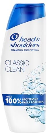 Head & Shoulders Classic Clean Shampoo Antiforfora 250ml per Uso Quotidiano. Fino al 100% Protezione dalla Forfora. Clinicamente Testato. Per Tutti i Tipi di Cute e Capelli. Sensazione di Freschezza