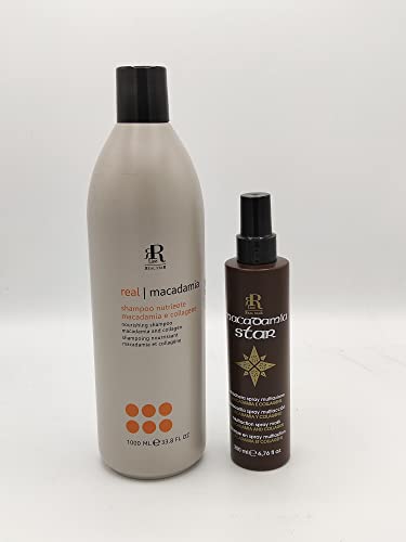 Generico KIT MACADAMIA STAR Shampoo 1000ml + Spray Multiazione senza risciacquo 200ml