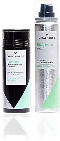 VIDALFORCE , Fibre Cheratina per Capelli Biondo Medio Fixant + Fibres I Contro la caduta dei capelli e la calvizie I Polvere Volumizzante Capelli I Polvere per capelli Uomo & Donna