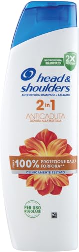 Head & Shoulders Anticaduta Shampoo e Balsamo Antiforfora 2 in 1 per lei 250ml. Fino al 100% di Protezione dalla Forfora, Clinicamente Testato. Per Tutti i Tipi di Cute e Capelli. Per Uso Quotidiano