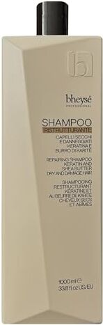 Generico Shampoo ristrutturante per capelli secchi e danneggiati. Bheysè PROFESSIONAL KERATINA E BURRO DI KARITE' 1000 ml