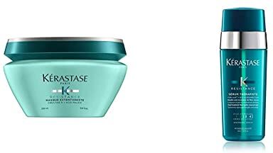 KERASTASE Kérastase   Résistance Thérapiste, Siero di Riparazione Profonda, Per Capelli Molto Danneggiati, Sérum Thérapiste, 2x15 ml & Résistance Extentioniste, Maschera Riparatrice di Lunghezze, 200 ml