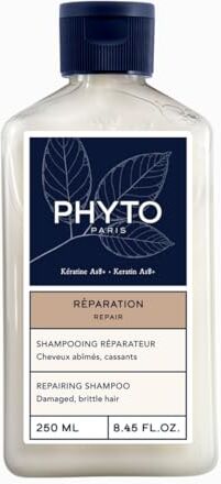 Phyto Riparazione Shampoo ristrutturante alla cheratina botanica, per capelli rovinati e fragili, Formato da 250 ml