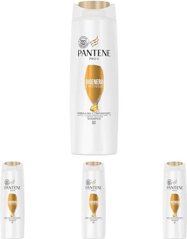 Pantene Pro-V Shampoo Rigenera & Protegge, Capelli Deboli o Danneggiati, 225 ml (Confezione da 4)