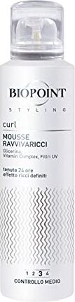 BIOPOINT Styling Mousse Ravvivaricci, Definisce i Capelli Ricci, Azione Idratante e Anticrespo, Dona Morbidezza, Elasticità e Volume, 150 ml