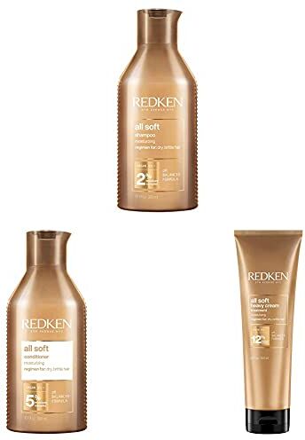 REDKEN All Soft Shampoo 300Ml + Balsamo 300Ml + Heavy Cream 250Ml   Routine Professionale Intensiva, Ammorbidisce e Idrata i Capelli Secchi