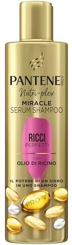 Pantene Pro-V Miracle Serum Shampoo Ricci Perfetti, con Olio di Ricino, Il potere di un siero in uno shampoo, nutre in profondità i ricci crespi e ribelli, 250 ML