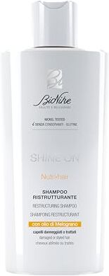 BioNike Shine On Nutri-Hair, Shampoo Ristrutturante e Nutriente per Capelli Danneggiati e Sfibrati, Prolunga la Durata del Colore, Dona Brillantezza, 200 ml