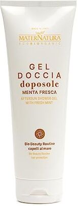 Maternatura , Gel Doccia Doposole alla Menta Fresca, Bagnoschiuma Doposole Rinfrescante per Prolungare l'Abbronzatura, Beauty Routine Capelli al Mare, Certificato Bio, Made in Italy 100 ml