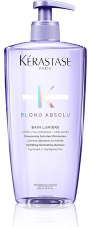 KERASTASE Kérastase, Blond Absolu, Shampoo Idratante & Illuminante, Per Capelli Biondi, Danneggiati, Decolorati & Sensibilizzati, Con Acido Ialuronico, Bain Lumière, 500 ml