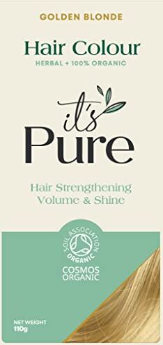 Pure Tintura per capelli all'henné biologico puro in biondo dorato,100% naturale, vegano e senza glutine,Tintura per capelli senza PPD, senza ammoniaca,Volumizzante, rinforzante e rivitalizzante