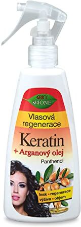 Bione Leave in balsamo rigenerante con cheratina e olio di argan e pantenolo senza olio minerale, siliconi, parabeni, 260 ml