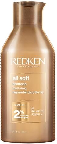 Redken Shampoo professionale All Soft, Shampoo idratante per capelli secchi e fragili