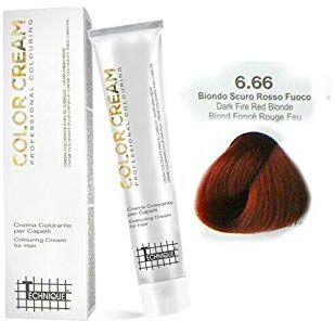 Generico TINTA COLOR CREAM 100ML TECHNIQUE 6.66 BIONDO SCURO ROSSO FUOCO