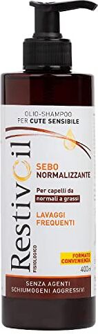 RestivOil Fisiologico Shampoo Nutriente per Capelli, Olio Fisiologico con Azione Idratante Protettiva e Riparatrice, per Capelli da Normali a Grassi, 400 ml