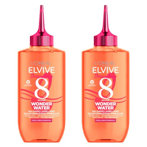 L'Oreal L'Oréal Paris Elvive Dream Long Wonder Water Balsamo Liquido Lamellare per Capelli Lunghi e Lisci Protezione dalle Doppie Punte 2 Flaconi da 200ml