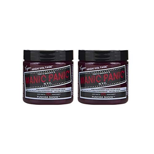MANIC PANIC Fuschia Shock Classic Creme Vegan Cruelty Free Pink Semi Permanent Hair Dye 2 x 118ml