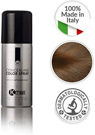 KMAX Color Spray, Spray Colorante per Nascondere diradamento e capelli bianchi Castano Chiaro Formato 100 ml