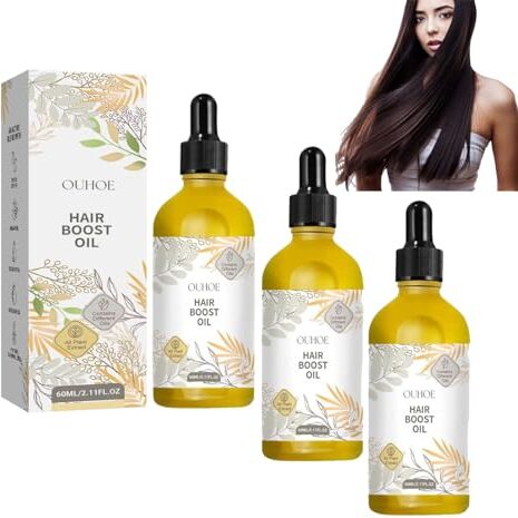 Generic Olio Essenziale Per Capelli Naturale Olio Vegetale di Biotina di Ricino Rende i Capelli Più spessi e Più Sani Capelli Capillari Per Nutrire e Riparare i Capelli 60ml (3 Pz)