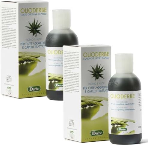 Generic 2x Derbe Olioderbe al RICINO e ALOE 200 ml Shampoo, Olio lavante, capelli trattati Pacchetto contenente 2 confezioni da 200 ml l'una + in OMAGGIO 2 Tisane Funzionali Viropa